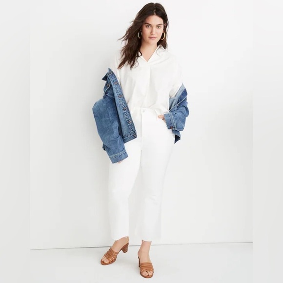 Madewell Denim - NWT Madewell Women’s Cali Demi-Boot Jeans in Pure White: Raw-Hem Edition 33P